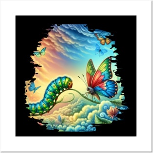 From Caterpillar to Butterfly mystical Sky Posters and Art